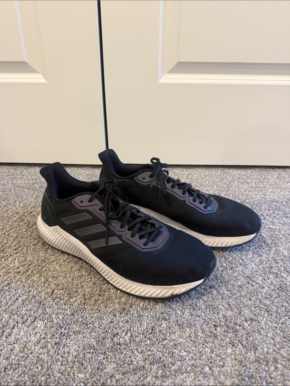 adidas Black and White Men's Athletic Running Shoes